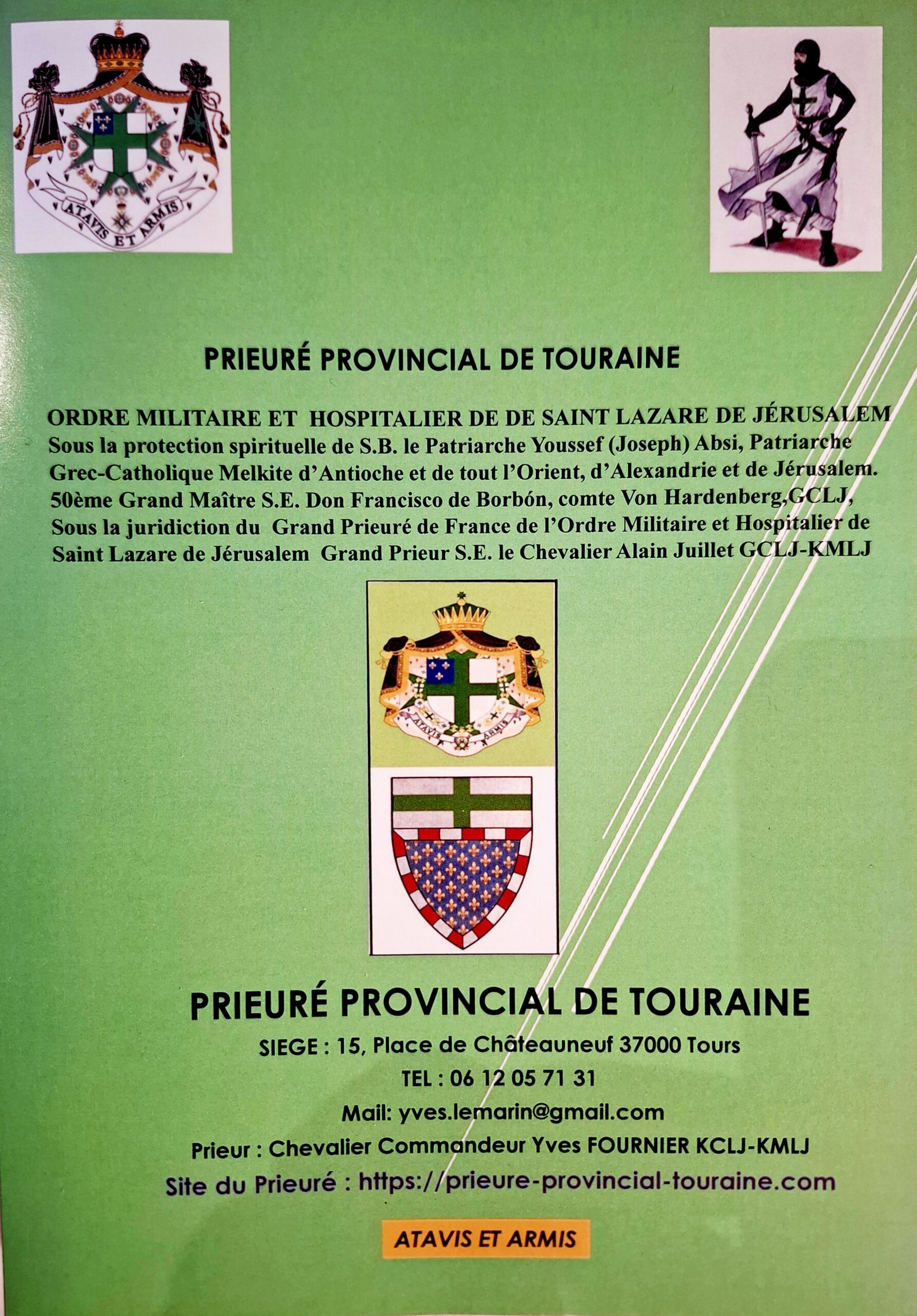 Plaquette du prieuré provincial de Touraine