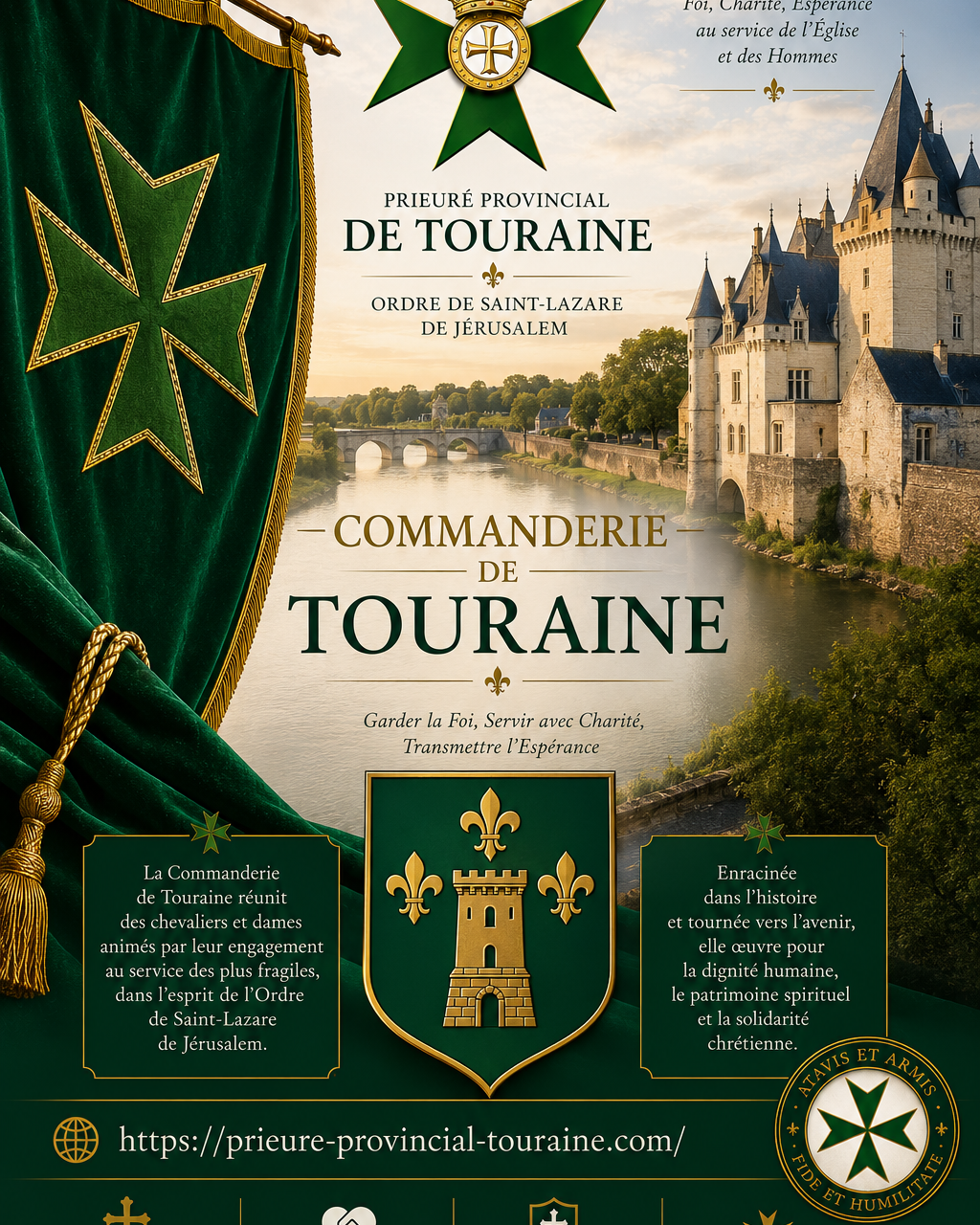 Les implantations du Prieuré de Touraine : Commanderie & Délégations