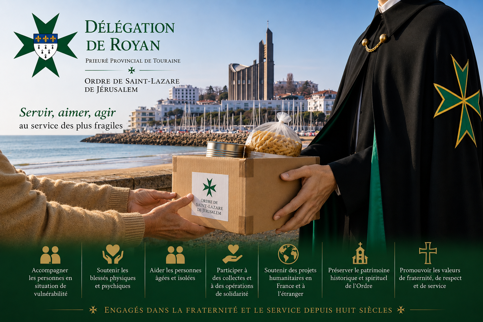 servir, aimer, agir - solidarité -délégation de Royan du prieuré provincial de Touraine - ordre de Saint-Lazare de Jérusalem