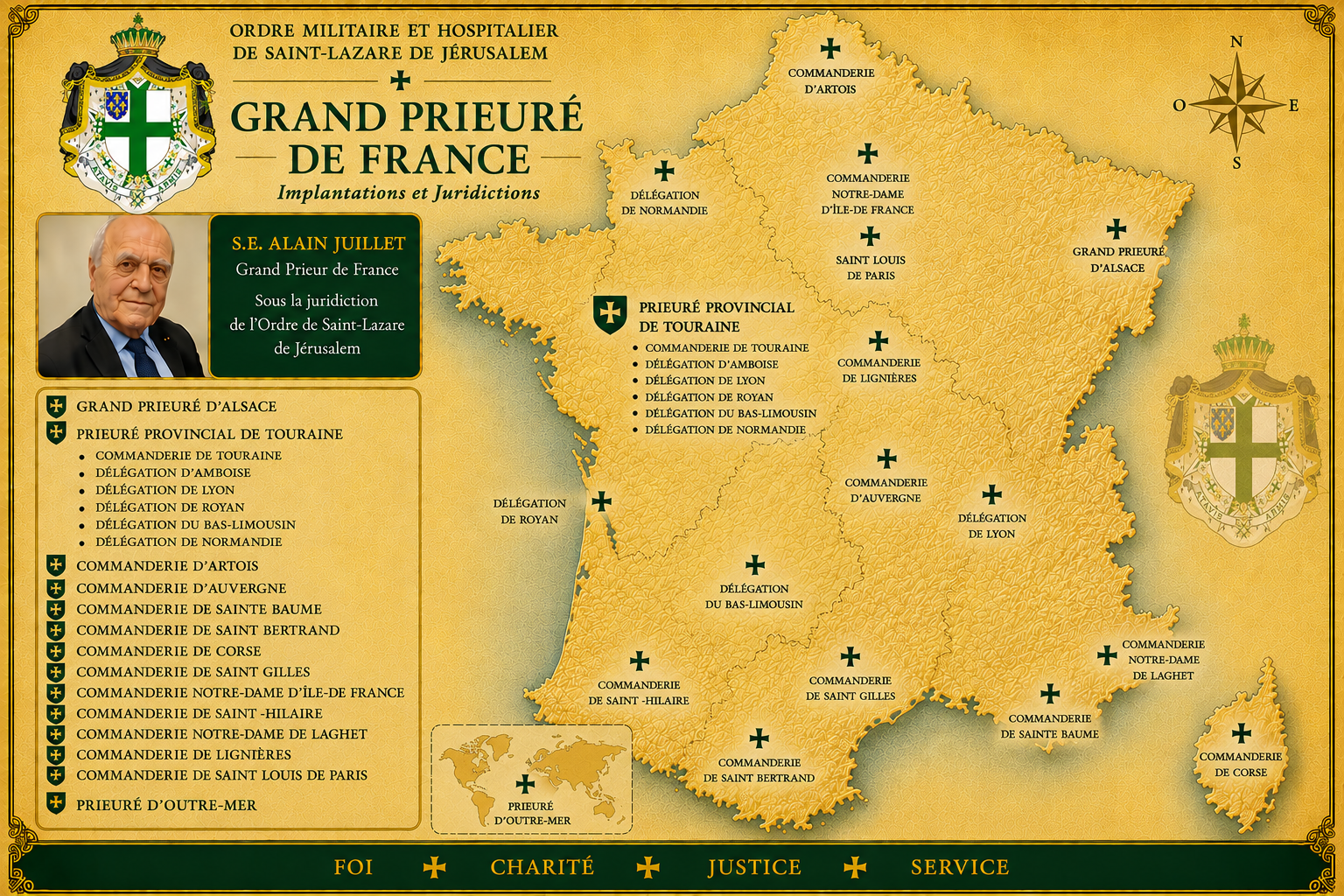 Implantations du Grand Prieuré de France - Prieuré Provincial de Touraine