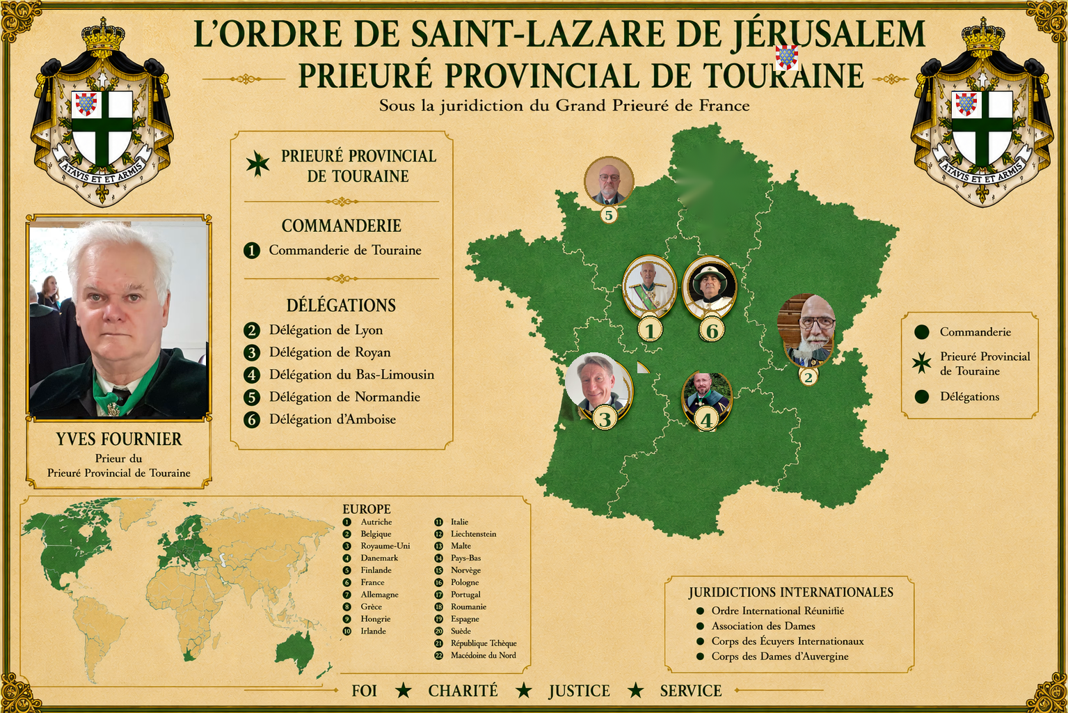 Organisation du Prieuré Provincial de Touraine de l'ordre de Saint-Lazare