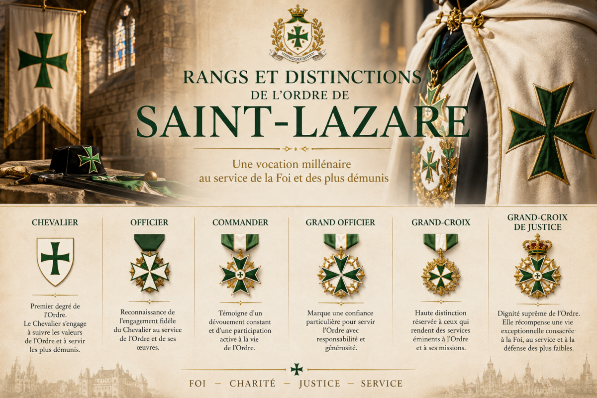 rangs et distinctions Ordre de Saint-Lazare de Jérusalem